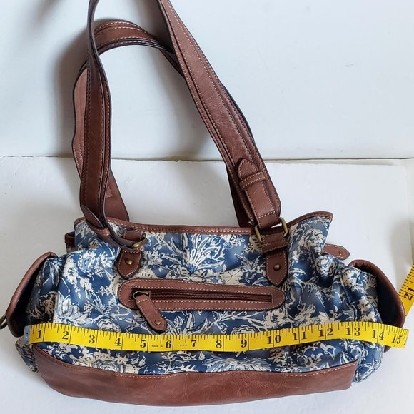 Like NEW Cargo CHAPS RALPH LAUREN Western Satchel Denim Canvas Shoulder Bag - Picture 5 of 15